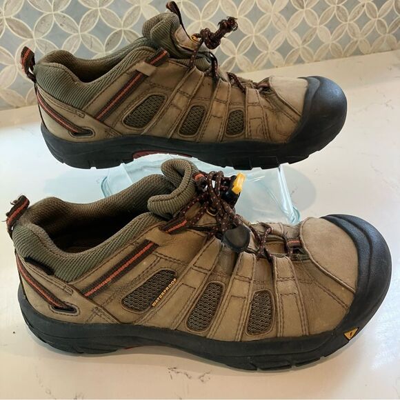 Keen Other - Keen Flint Hiking Shoes Men's 6 US Brown Tan Waterproof Leather Trail 39 EUR